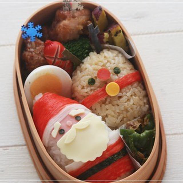 【俵型サンタさん＆トナカイさんのお弁当＊キャラ弁】