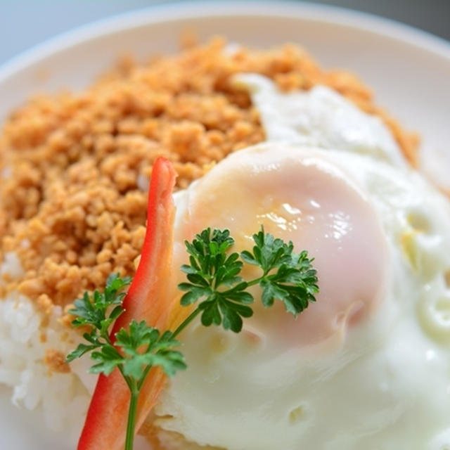 親子プレート ♪ 目玉焼きのっけ鶏そぼろご飯