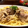 チキンときのこたっぷりクリームパスタ。えのきたっぷりでダイエット効果も？！