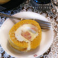 桃のティラミスクリーム、ロールケーキ by filleさん