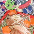 茗荷バーグの梅あん添え＆新生姜とキュウリのサラダサラダ（お家カフェ）