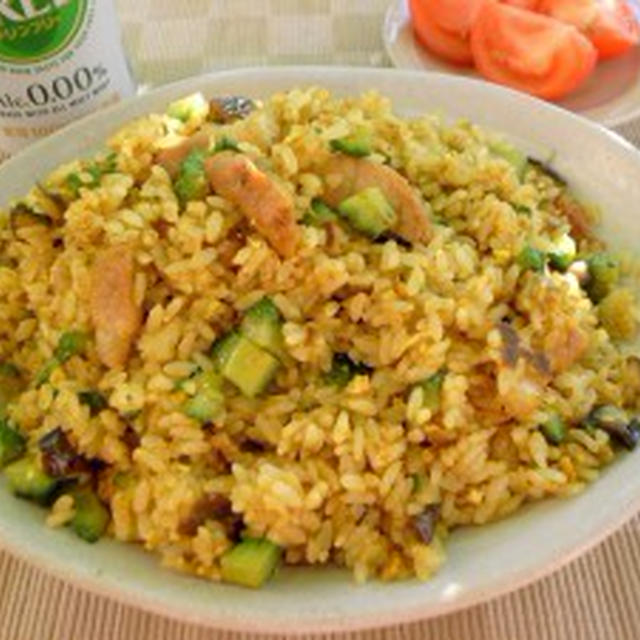 ゴーヤとナスのカレーチャーハン【８月の日射しがスパイス】