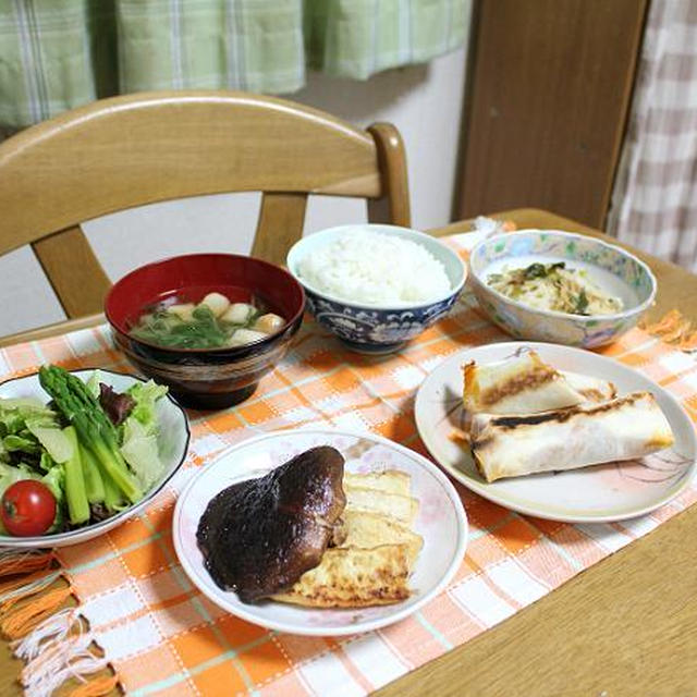 野菜のトマト煮春巻きと厚揚げと椎茸の?油バターでうちごはん（レシピ付）