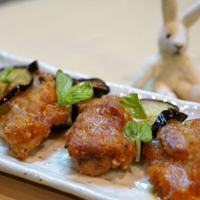 茄子と鶏肉の酢味噌かけ☆