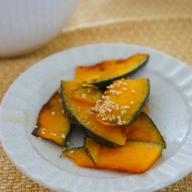 【モニター】牡蠣だし醤油でかぼちゃのごまきんぴら