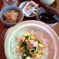 蟹とチンゲン菜と玉子の中華粥 ～ 土鍋であったか♪ by mayumiたんさん