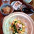 蟹とチンゲン菜と玉子の中華粥 ～ 土鍋であったか♪