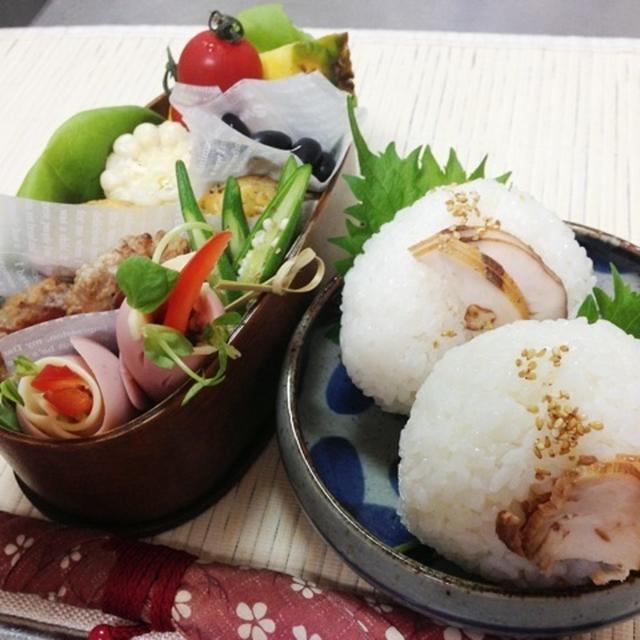 ７・１０　鶏のわさび塩おにぎり弁当～♪