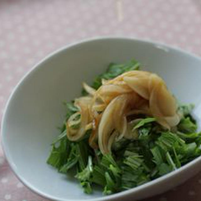 新玉ソースの水菜サラダ