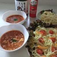 ヘルシー！！豆腐入りピリ辛ミートスパゲティー！