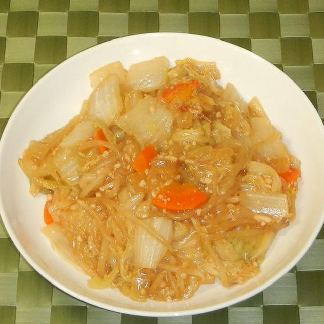 味噌味の中華丼（白菜のなんだろう）