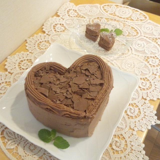 ハートのチョコレートケーキ♪