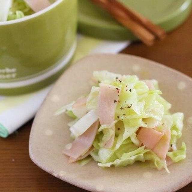 【レシピ】キャベツとハムのオイル蒸し｜かさが減る＆より甘くなって美味しい