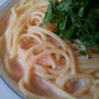 お昼☆明太子クリームパスタ