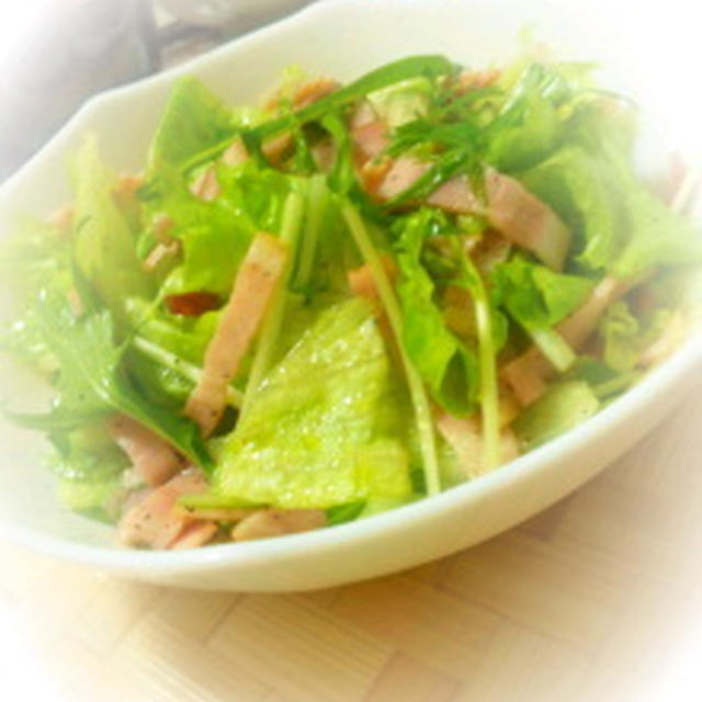 惚レタスとみず菜のスパイシーサラダ