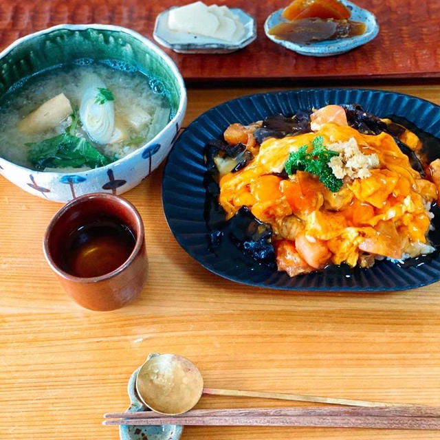 キクラゲトマトであんかけ丼作ってみよッ