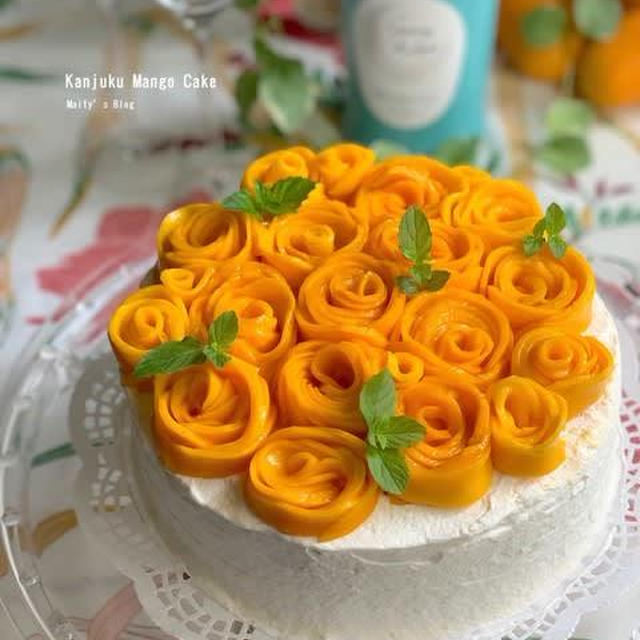 完熟マンゴーでバラの花ケーキ By マイティさん レシピブログ 料理ブログのレシピ満載