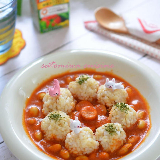 キリン無添加野菜で簡単♪お豆とウインナーのリング野菜カレー☆