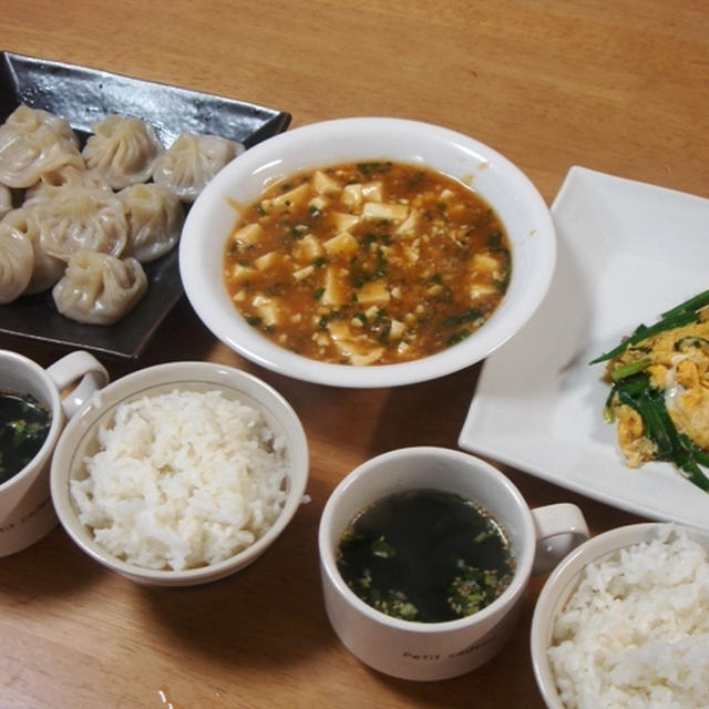 昨夜はニラ玉やマーボー豆腐など～