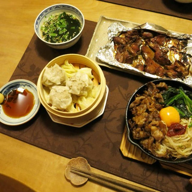 ニトスキで石焼ビビンバ風の晩ご飯　と　可愛いチューリップ♪