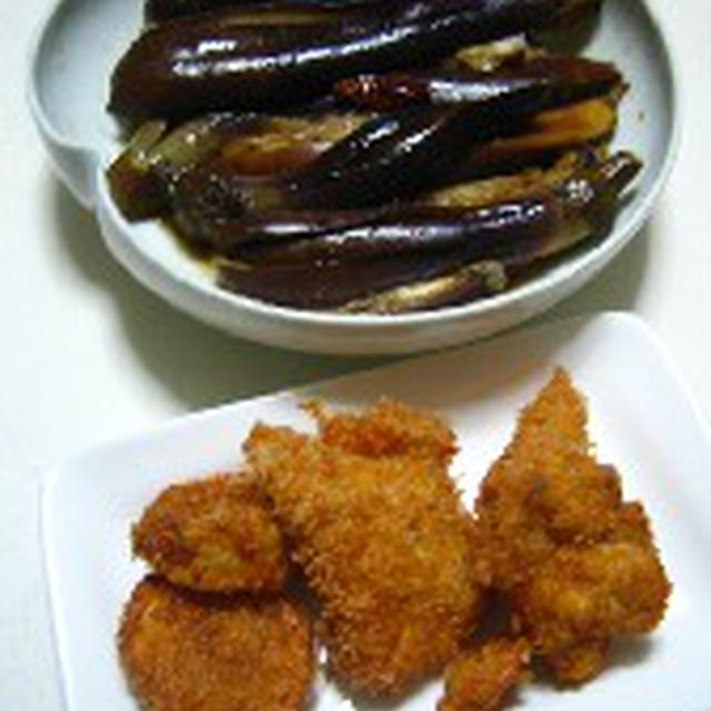 ナス黒酢漬け・カレー味チキンカツ