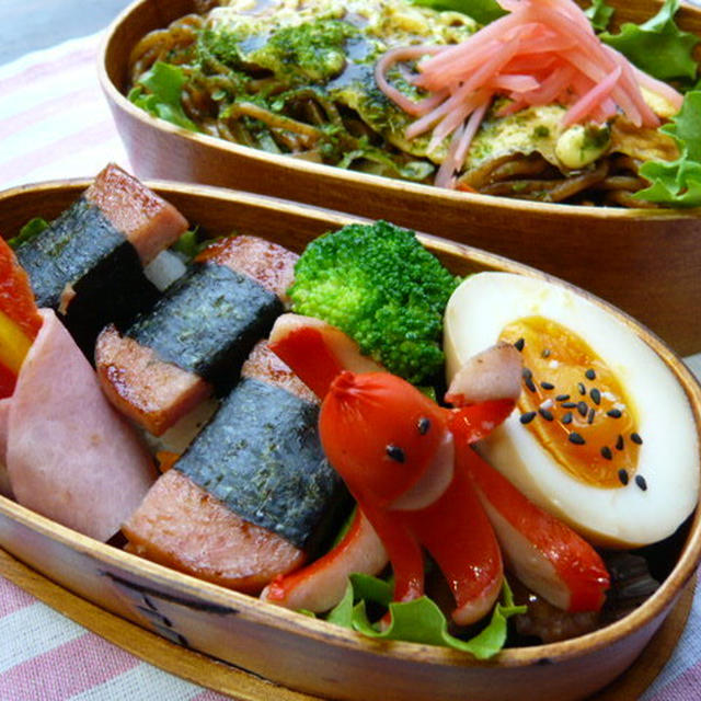 オム焼きそば&ミニスパムにぎり弁当
