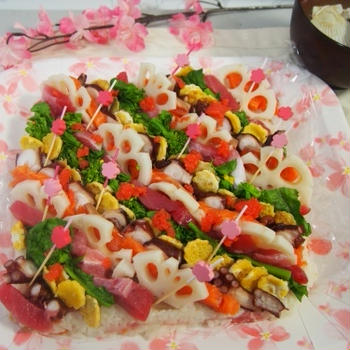 #012 ひな祭りのちらし寿司と桜餅