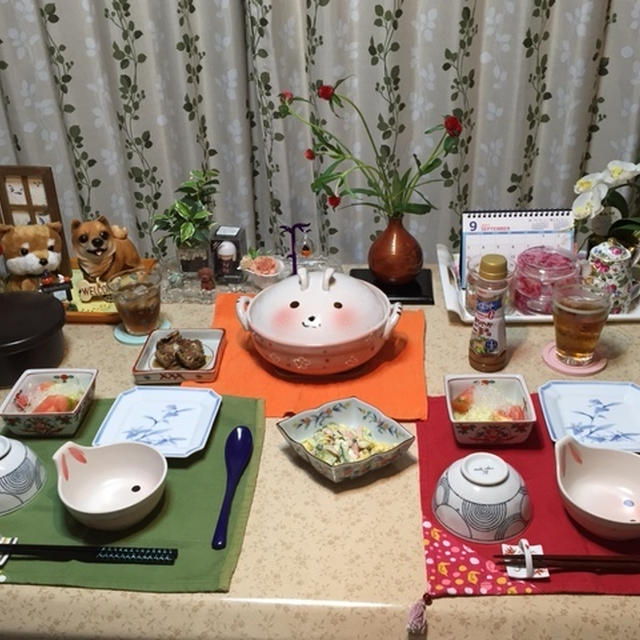秋刀魚の梅干し入り甘辛煮そしてウサギちゃんの土鍋の登場