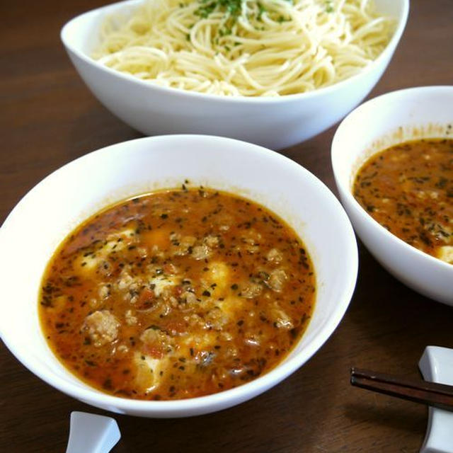 【モニター当選】鶏ひき肉のモッツァレラとバジルのトマトソースdeつけスパゲティ♪