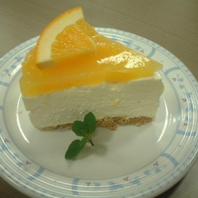オレンジレアチーズケーキでオシャレにね By Junkoさん レシピブログ 料理ブログのレシピ満載