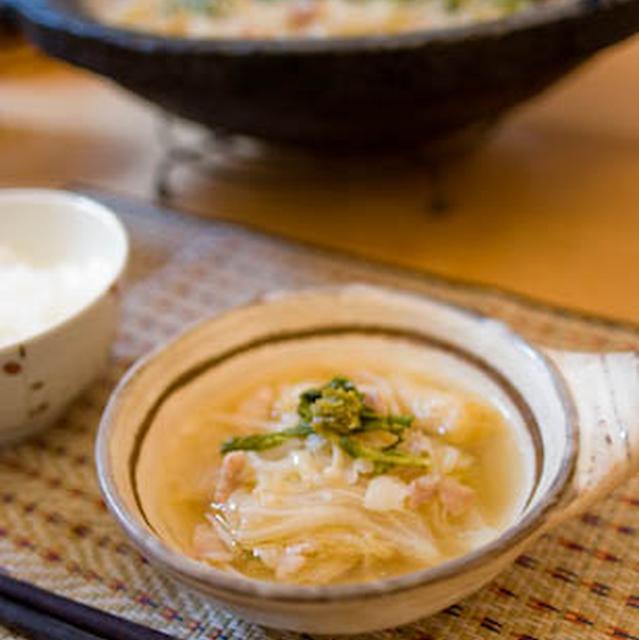 おだしが美味しい豚と白菜と薄揚げの鍋