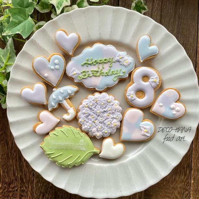 紫陽花のアイシングクッキー
