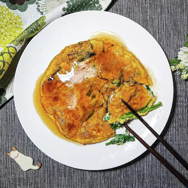 【節約おかず】ニラ玉の鶏ガラ醤油餡掛け