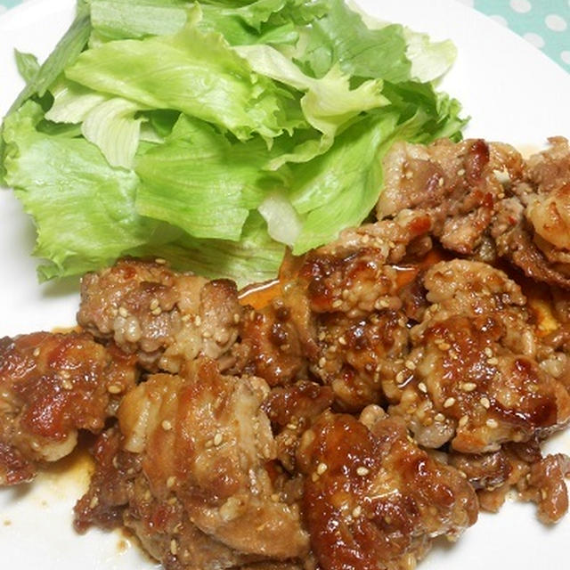 豚こまステーキのスタミナ焼き、、、ある日の晩ご飯