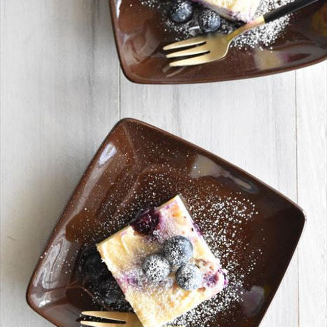 レンジで簡単！ブルーベリーチーズケーキ