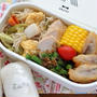 焼きビーフン＋絶品鶏ハム弁当｜簡単レシピ付き｜コーンの簡単な蒸し方＆粒にシワが出来ない冷まし方