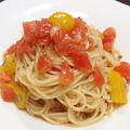 トマトとパプリカの冷製パスタ（レシピ付）