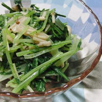 水菜と自家製なめたけあえ