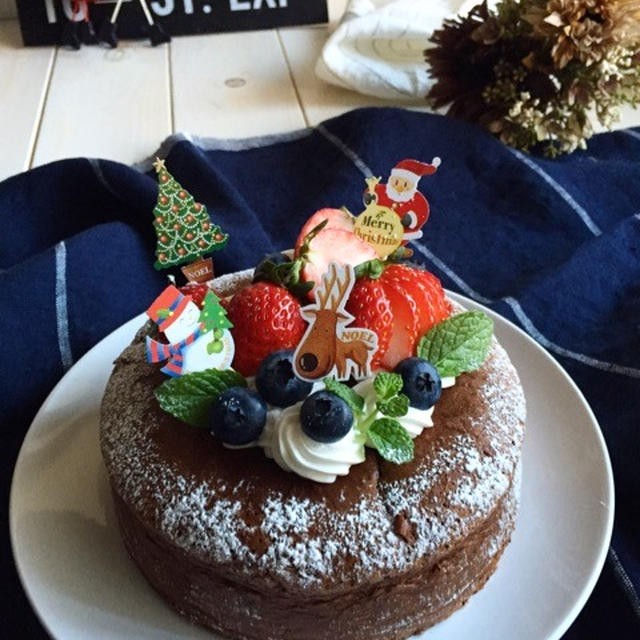 娘のクリスマス会の為にガトーショコラを クリスマスケーキ By つき 長田知恵 さん レシピブログ 料理ブログのレシピ満載