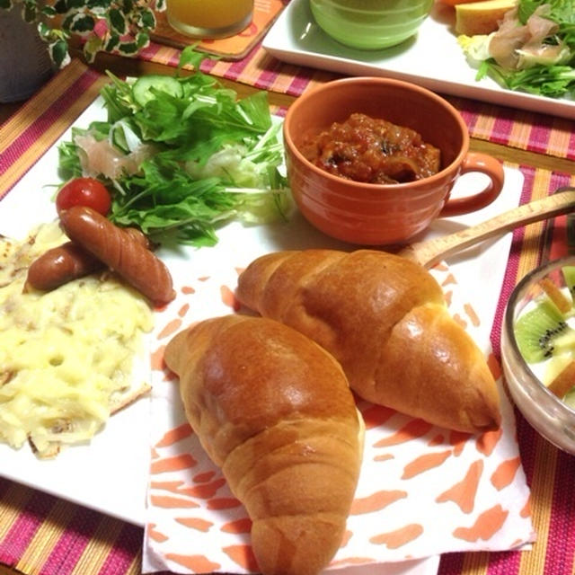 残り物で朝ごはん♪…シザースダンス？