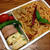 トマトソースパスタ弁当。豚焼肉とゴーヤサラダ
