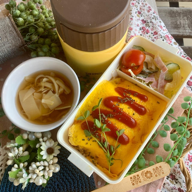 ＊つけ心地最悪なお手製マスクとオムライス弁当＊