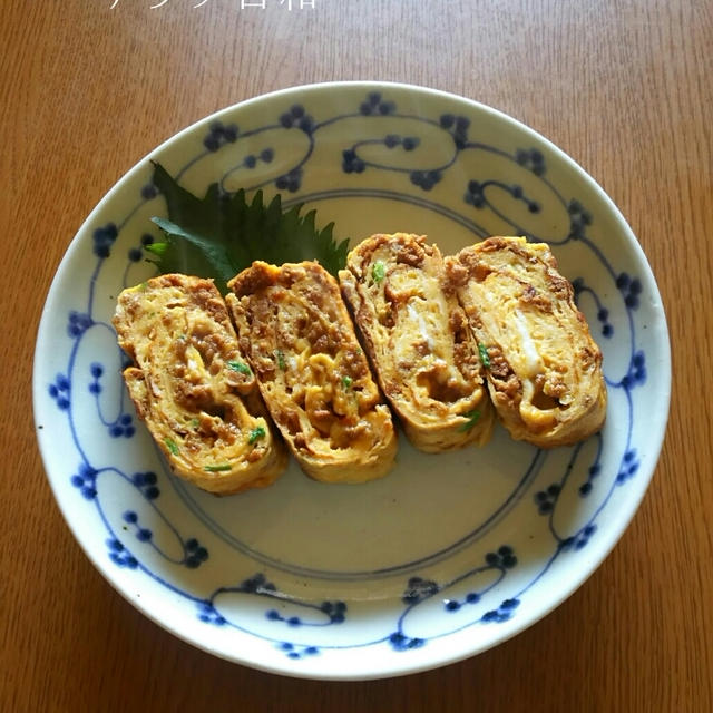 甘辛挽き肉入りの卵焼き