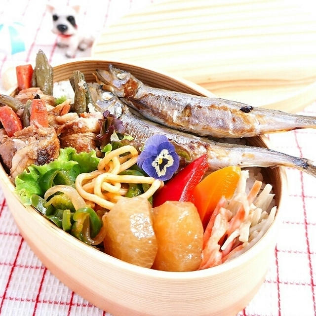 朝昼カフェ☆野菜の肉巻き弁当と朝ごはん
