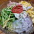 冷やし中華。冷やぶっかけうどんとかき揚げ