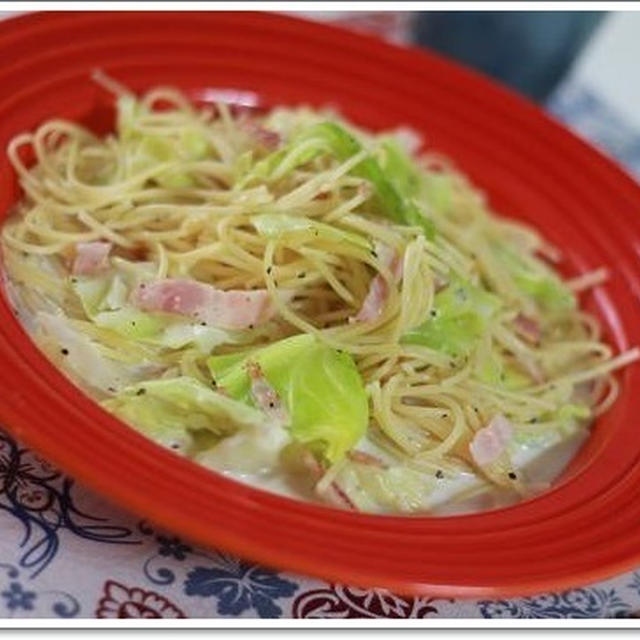 ☆スパイス大使☆春キャベツとベーコンのみるくパスタ☆