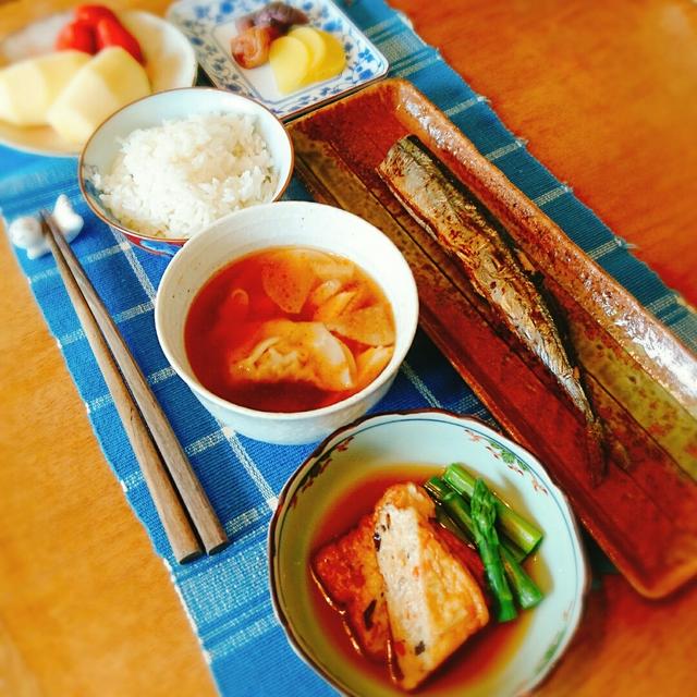 ピリ辛秋刀魚焼き(月曜日の朝ご飯)