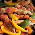 Maiale e peperoni in umido 豚肉とパプリカのトマト煮