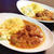 牛肉とトマトのカレーとパスタサラダ