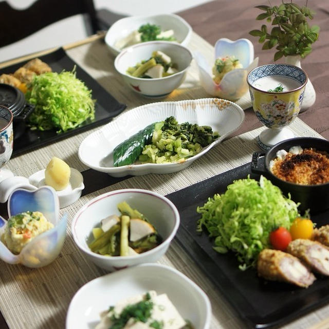 筍の肉巻きフライや堅豆腐の日♫
